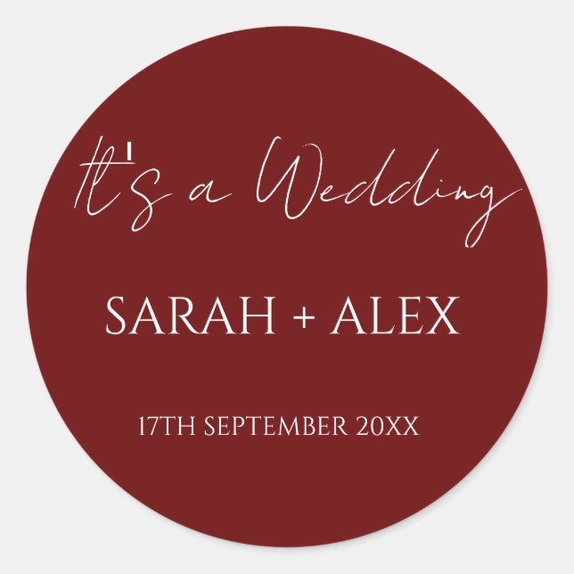 Adesivo Minimalista Maroon Wedktail Napkins (Frente)