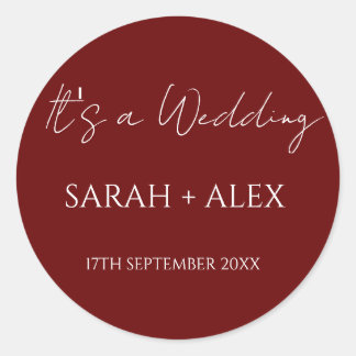 Adesivo Minimalista Maroon Wedktail Napkins