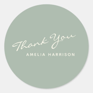 Adesivo Minimalista Moderno da Caligrafia Nome Verde Obrig