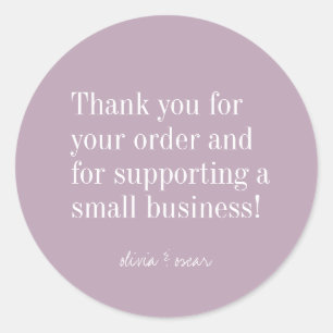 Adesivo Minimalista Moderno Dusty Lilac Editável Obrigado