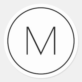 Adesivo Minimalista Moderno Preto Monograma de Letra Única