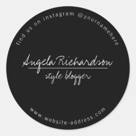 Adesivo Minimalista Preta Manuscrita Única