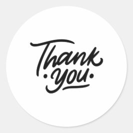 Adesivo Minimalista Preto e Branco Obrigado, Sticker