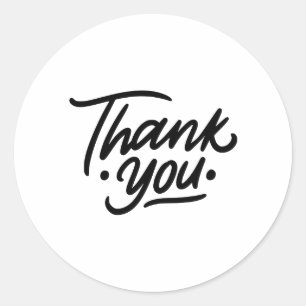 Adesivo Minimalista Preto e Branco Obrigado, Sticker