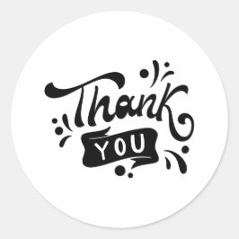 Adesivo Minimalista Preto e Branco Obrigado, Sticker