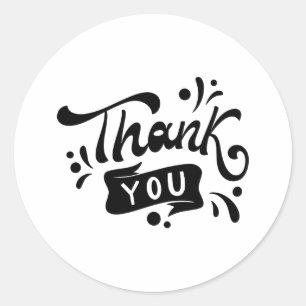 Adesivo Minimalista Preto e Branco Obrigado, Sticker