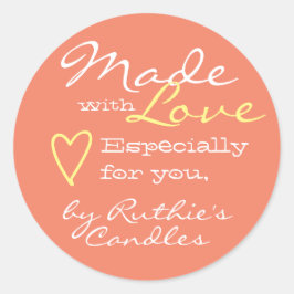 Adesivo Minimalista Simples Feito com Cor de Pêssego do Co