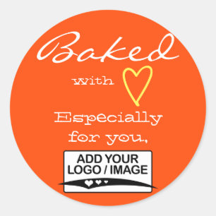 Adesivo Minimalista simples laranja feito com logotipo de