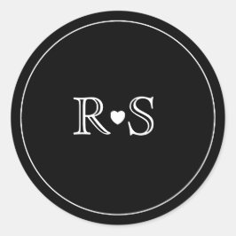 Adesivo Minimalista | Vinheta | Iniciais | Preto