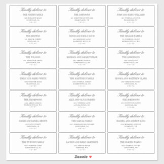 Adesivo Minimlaist White Wedding Guest Address Labels