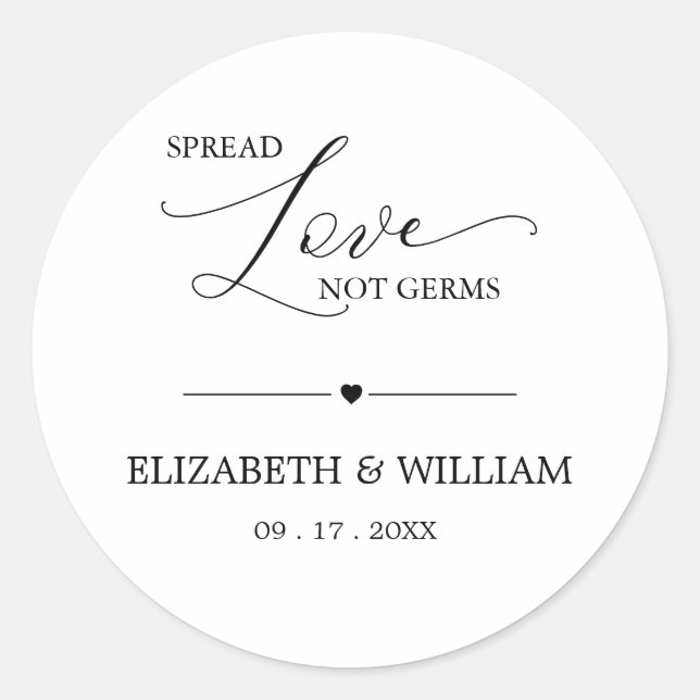 Adesivo Mínimo Amor Espalhado Não Os Germes São Favor De S (Frente)