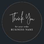 Adesivo Mínimo Black White Business Agradeço o pacote<br><div class="desc">Pode ser personalizado para atender às suas necessidades.
© Gorjo Designs. Feito para você através da plataforma Zazzle. 

// Precisa de ajuda para personalizar o seu design? Tem outras ideias? Sinta-se à vontade para me contactar (Zoe) diretamente através do botão de contato abaixo.</div>