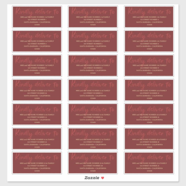 Adesivo Mínimo brushscript e elegância Endereço de Convida (Folha)