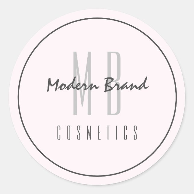 Adesivo Mínimo Cinza Pink Chic Modern Business (Frente)