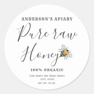 Adesivo Mínimo Clas de mel de coração moderno