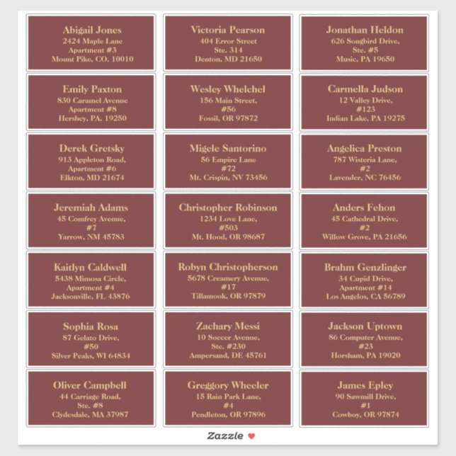 Adesivo Mínimo Clássico Natal Vermelho Endereço de Convida (Folha)