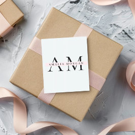 Adesivo mínimo cor-de-rosa inicial e personalizado