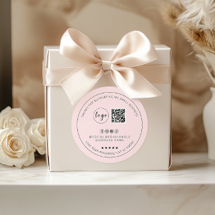 Adesivo Mínimo - Cor-de-rosa-pincelada personalizado Obrig