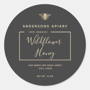Adesivo Mínimo de amêndoa de mel de ouro moderno