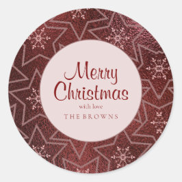 Adesivo Mínimo de Flocos de Neve de Natal e Marrom de Estr