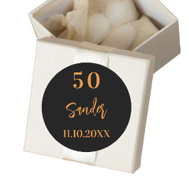 Adesivo Mínimo de guião preto de aniversário