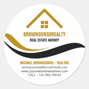 Adesivo Mínimo de logotipo simples da agência imobiliária