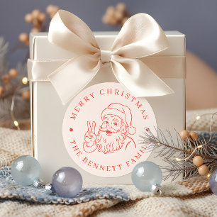 Adesivo Mínimo de Papais noeis Vintage Feliz Natal