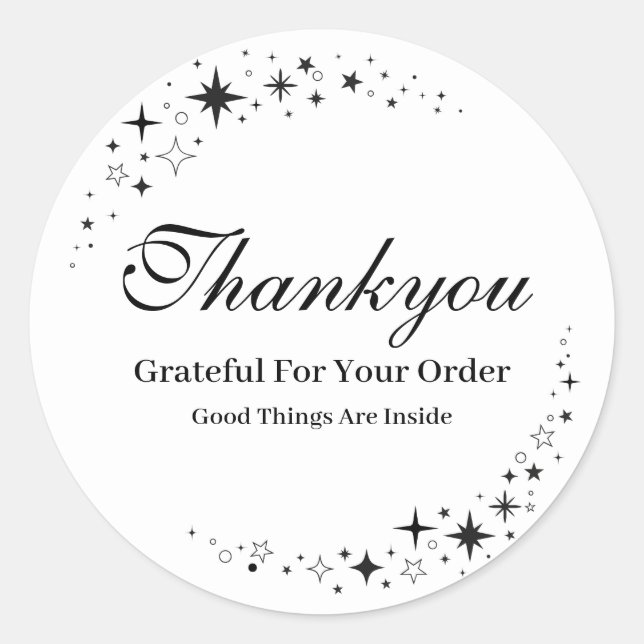 Adesivo Mínimo de Preto e Branco - Palavra de Graças (Frente)