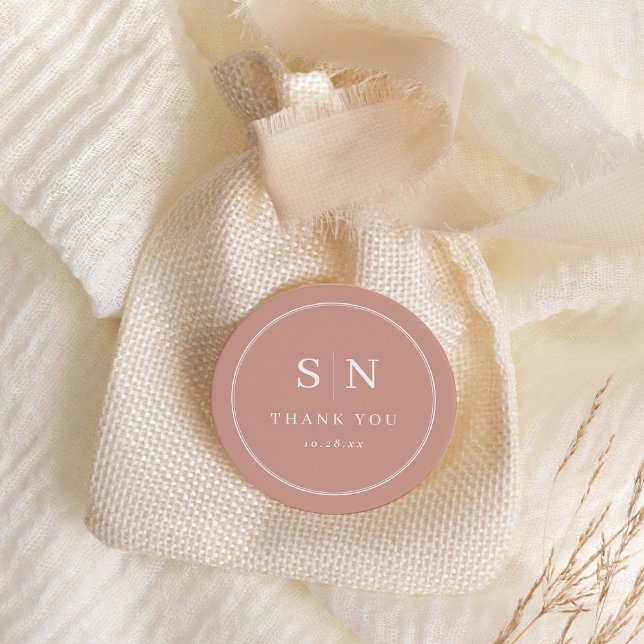 Adesivo Mínimo e Chic | Terracotta Casamentos Monogramas (Criador carregado)