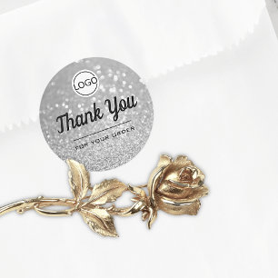 Adesivo Mínimo Elegante De Silver De Luxo Obrigado