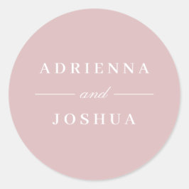 Adesivo Mínimo Elegante Monograma Dusty Rosa