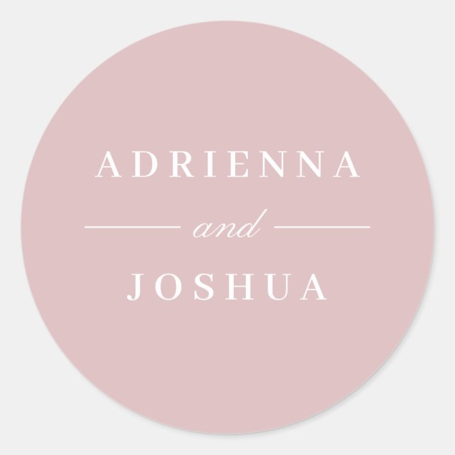 Adesivo Mínimo Elegante Monograma Dusty Rosa (Frente)