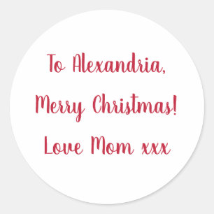 Adesivo Mínimo Feliz Natal da Mãe Vermelha e Branca