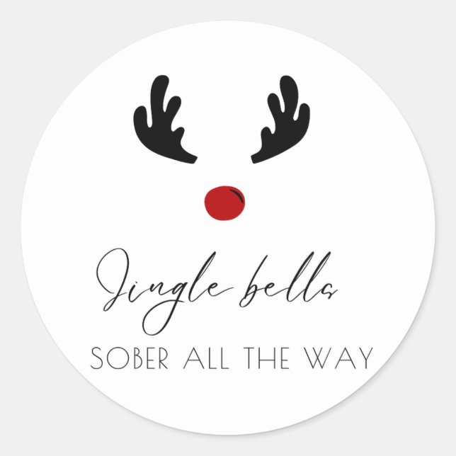Adesivo Mínimo Jingle Bells Sober Até O Natal (Frente)