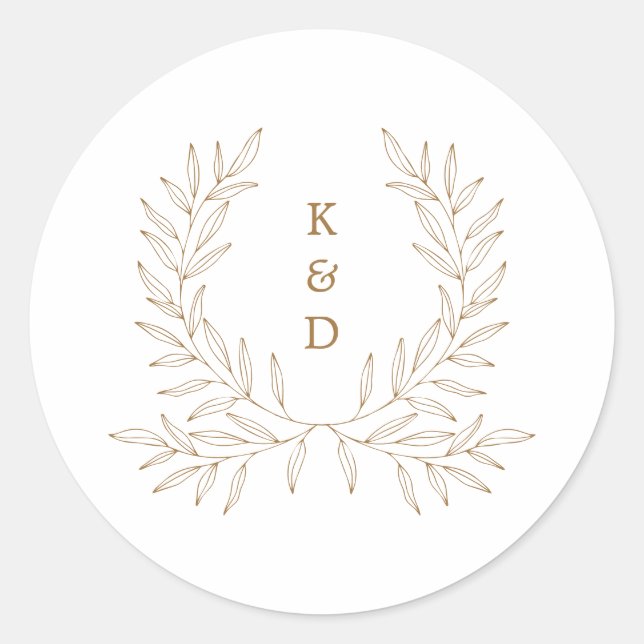Adesivo Mínimo Laurel Formal Wedding Convite K310 Clas (Frente)
