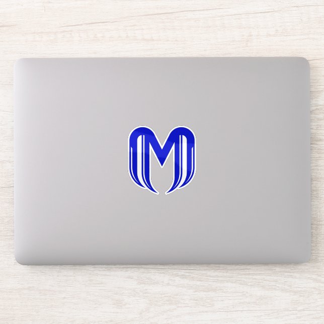 Adesivo Mínimo Letra Azul Moderna M  (Computador)