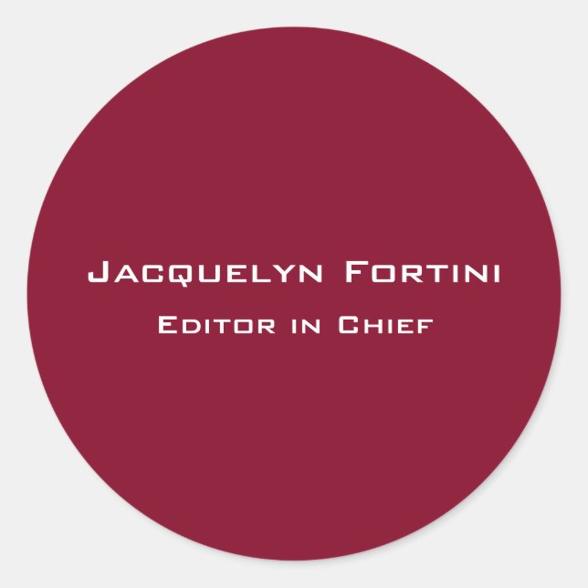 Adesivo Mínimo Moderno Elegante da Planície Vermelha Burgu (Frente)