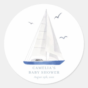 Adesivo Mínimo Náutico Chá de fraldas Ahoy Boy