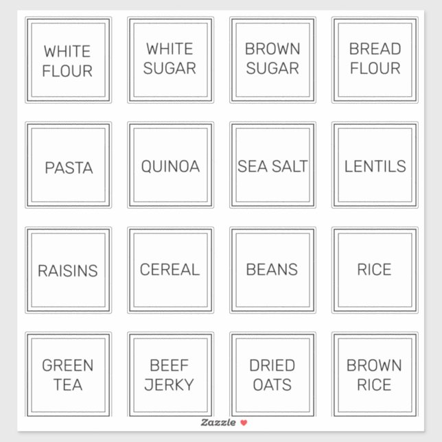 Adesivo Mínimo Personalizado 16 Autocolantes brancos quadr (Folha)