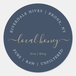 Adesivo Mínimo Rótulo de Mel Puro Local Bruto