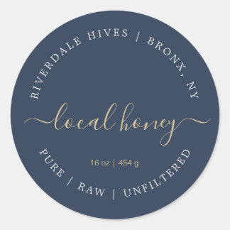 Adesivo Mínimo Rótulo de Mel Puro Local Bruto