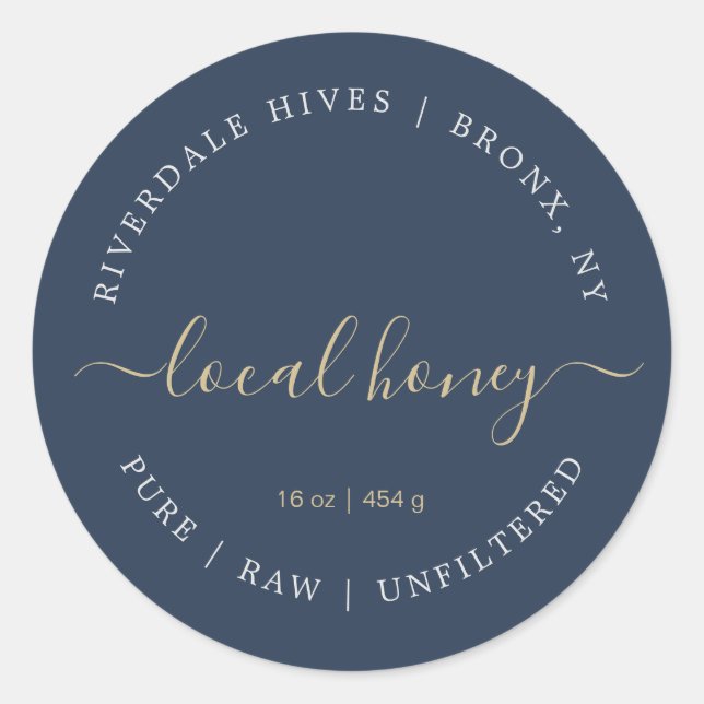 Adesivo Mínimo Rótulo de Mel Puro Local Bruto (Frente)