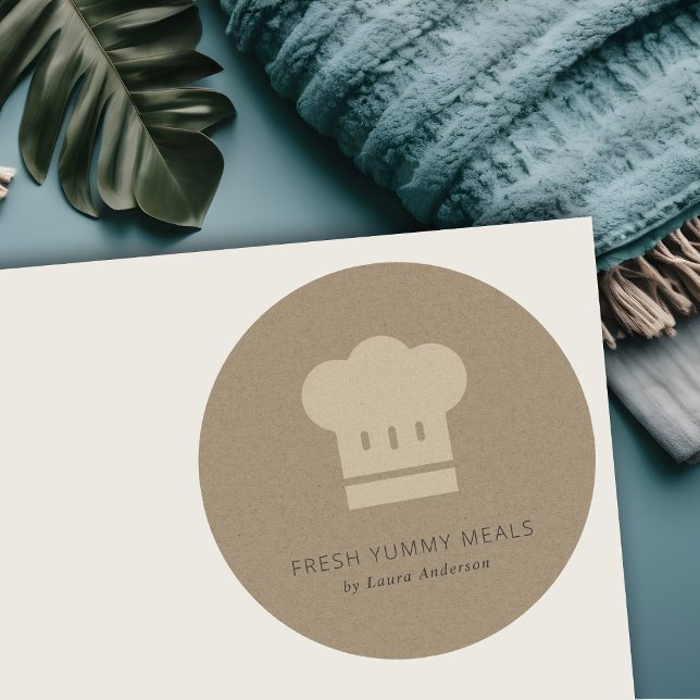 Adesivo Mínimo Rustic Black Kraft Chef Catering (Criador carregado)