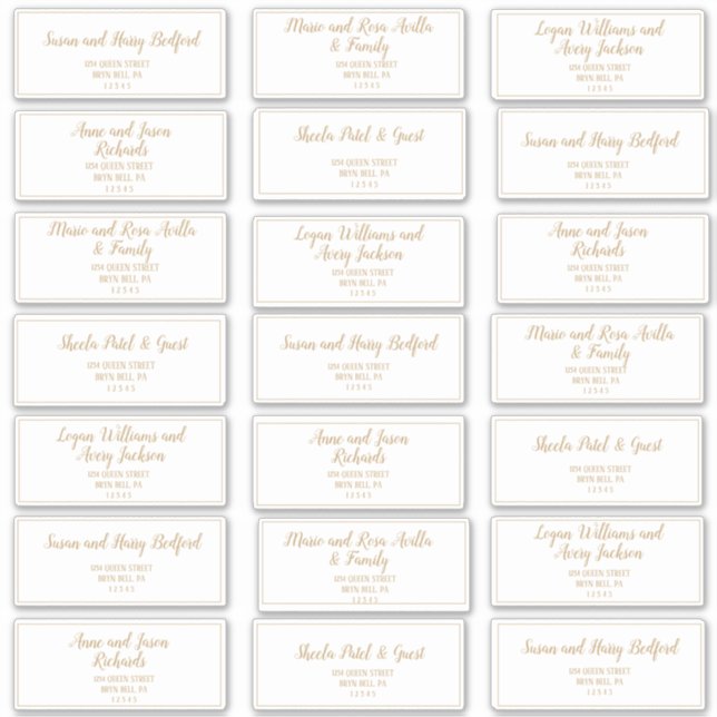 Adesivo Mínimo Simples|Endereço de Convidado de Quadro Dou (Frente)