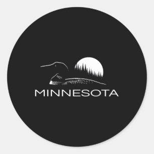 Adesivo Minnesota Loon E Árvores À Lua