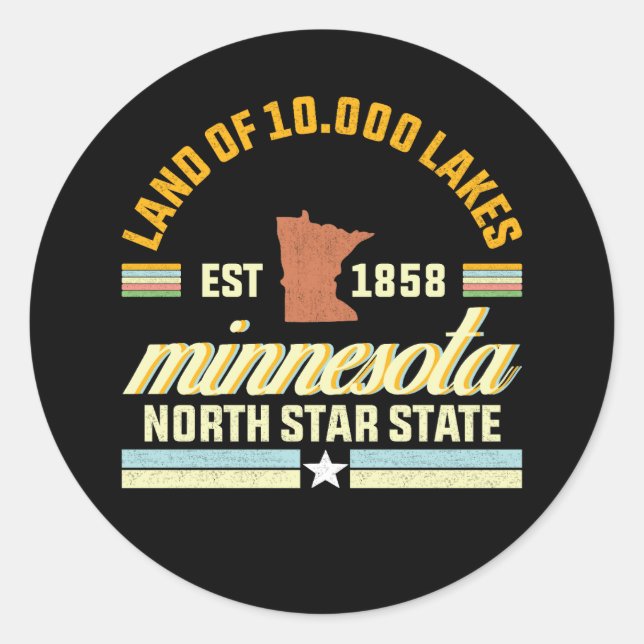 Adesivo Minnesota Terra dos 10.000 Lagos (Frente)