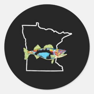 Adesivo Minnesota Walleye Pesca Água fresca Pescador Wal