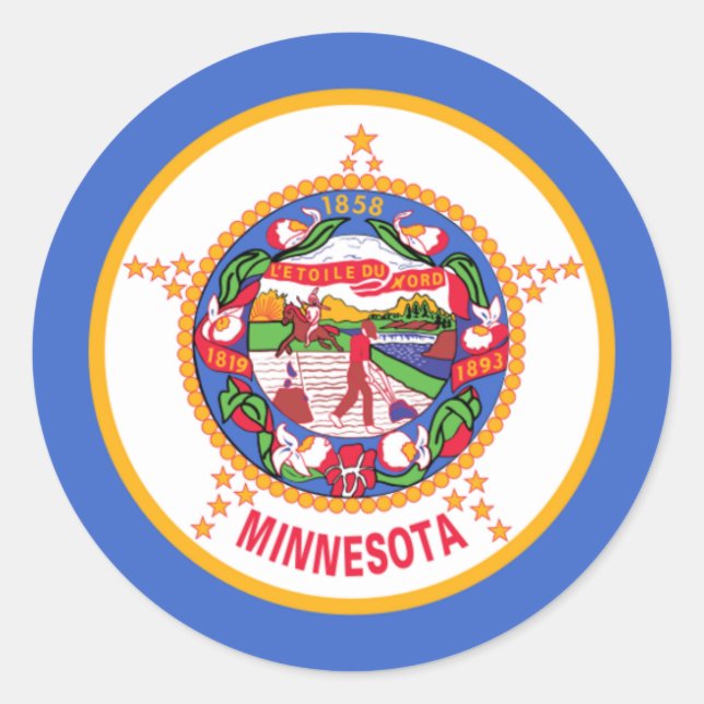 Adesivo Minnesotan Flag, Flag do Minnesota (Frente)