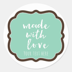 Adesivo Mint & Chocolate Brown Feito Com Amor Favor da Pad