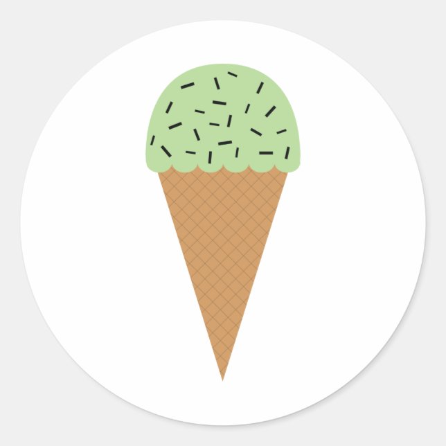 Adesivo Mint Chocolate Chip Sorvete Cone (Frente)